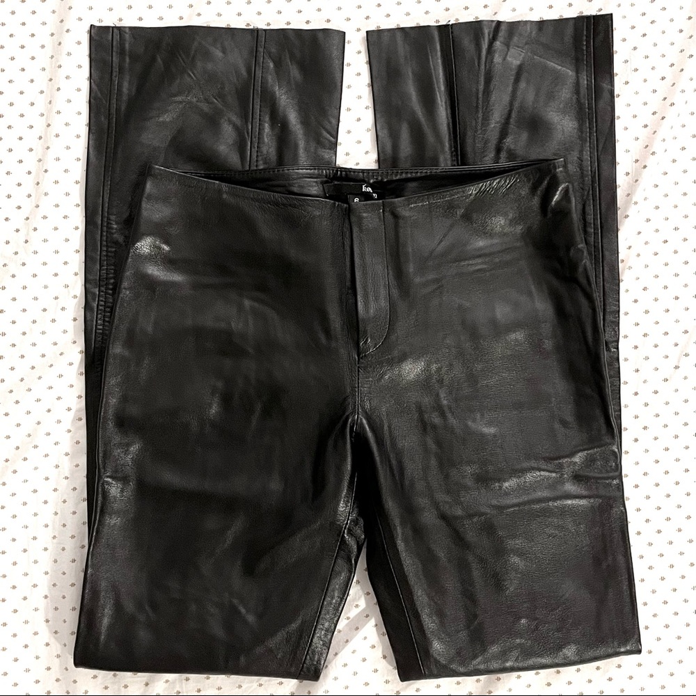 Bootcut Flared Soft Leather Pants, 32.5” inseam